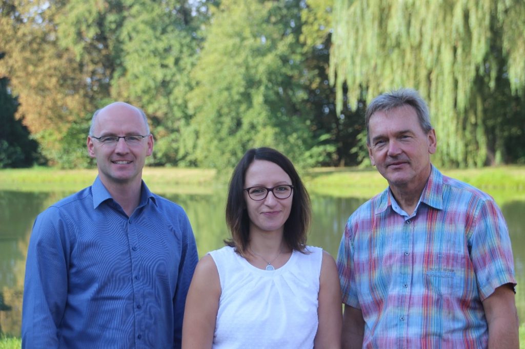André Köhler, Katrin Kubasch und Rudolf Richter vom OHTL-Regionalmanagement in Königswartha im Jahr 2018