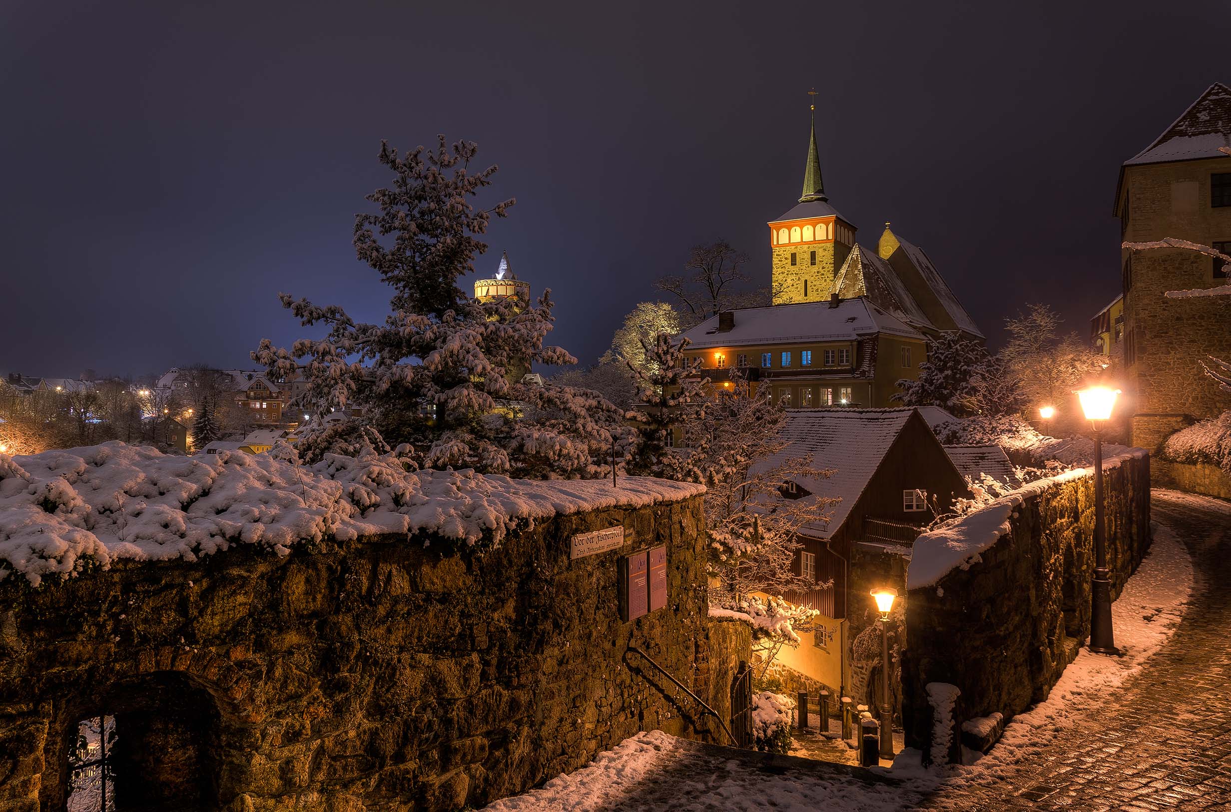 Ansicht der Stadt Bautzen im Winter